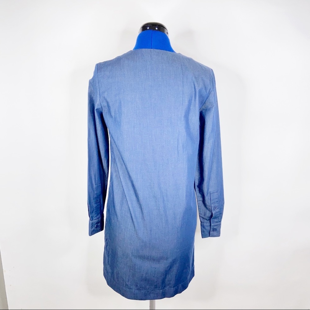 Kate Spade Blue Chambray Wrap Long Sleeve Dress - Picture 2 of 9